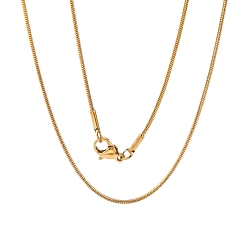 Золотой 304 из нержавеющей стали змей цепи ожерелья, с карабин-лобстерами , золотые, 19.5 дюйм (49.5 см)