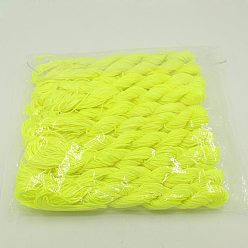 Yellow Nylon Thread, Nylon Jewelry Cord for Custom Woven Bracelets Making, Yellow, 2mm, about 13.12 yards(12m)/bundle, 10bundles/bag, about 131.23 yards(120m)/bag
