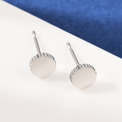 Платинированный Латунные серьги-гвоздики для женщин, цветок, Реальная платина, 6 мм