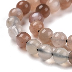 Multi-Moonstone Grade AA Natural Multi-Moonstone Bead Strands, Round, 4mm, Hole: 1mm, about 93pcs/strand, 15.5 inch