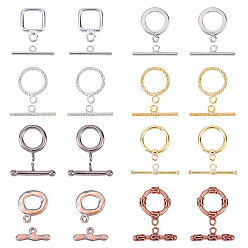 Mixed Color Brass Toggle Clasps, Mixed Shapes, Mixed Color, Toggle Clasps: 32sets/box