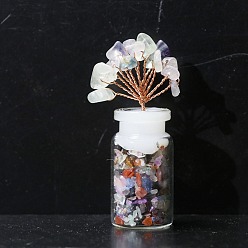 Флюорит Украшения из натурального флюорита, Бутылка желаний «Дерево удачи», украшение для дома по фэн-шуй, 20x70 мм