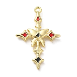 Золотой Акриловые подвески краскораспылительные, крестик, золотые, 30x20x3.5 мм, отверстие : 1.5 мм