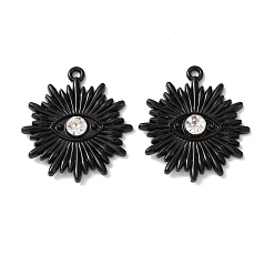 Electrophoresis Black Кулон из кристаллов со стразами, Сплав с поиска, солнечные чары от сглаза, электрофорез черный, 27.5x25x4 мм, отверстие : 1.5 мм