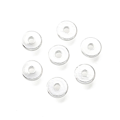 Посеребрённый Spacer бисер латунные, плоско-круглые, 925 серебро покрытием, 6x1 мм, отверстие : 1.5 мм