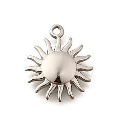 Нержавеющая Сталь Цвет 304 подвески из нержавеющей стали, очарование солнца, анти-тускнение, цвет нержавеющей стали, 17x15x2 мм, отверстие : 1.2 мм