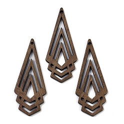 Кокосово-Коричневый Подвески из орехового дерева, кокосового коричневый, 49x20x2.5 мм, отверстие : 1.4 мм