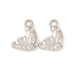 Платина Пластмассовые подвески ccb, нога, платина, 16.5x13x4 мм, отверстие : 2.3 мм