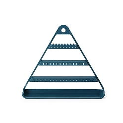 Bleu Vert Cadre d'affichage de bijoux en plastique triangle, boucles d'oreilles, , stockage de bracelets, sarcelle, 28.8x5.3x25.3 cm