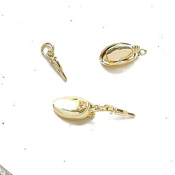 Настоящее золото 18K Застежки латунные коробки, для изготовления ювелирных изделий, реальный 18 k позолоченный, 15x7 мм