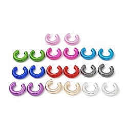 Mixed Color Ring Acrylic Stud Earrings, Half Hoop Earrings with 316 Surgical Stainless Steel Pins, Mixed Color, 34.5x8mm