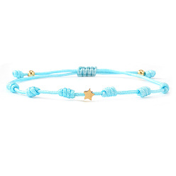 Небесно-голубой Разноцветный плетеный браслет в форме звезды, стильный аксессуар унисекс, универсальное украшение, модный дизайн.