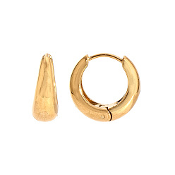 Золотой Простые серьги-кольца из нержавеющей стали, золотые, 11.4x6.7 мм