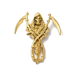 Золотой Вакуумное покрытие pvd 304 подвески из нержавеющей стали, чары смерти, золотые, 40x35x8 мм, отверстие : 4x4 мм