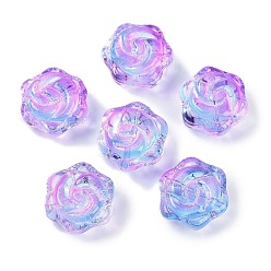 Средний Фиолетовый Прозрачная аэрозольная краска стеклянные шарики, роза, средне фиолетовый, 15x15x8 мм, отверстие : 1.2 мм