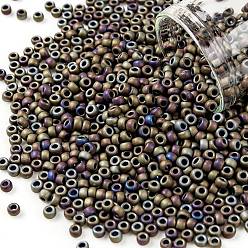 (614) Matte Color Iris Brown Тохо 8/0 круглые бусины, японский бисер, (614) матовый цвет ирис коричневый, 3 мм, отверстие : 1 мм, Около 222 шт / 10 г