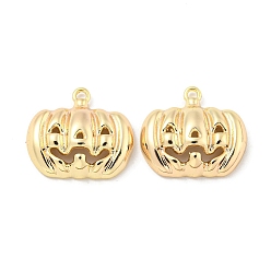 Pumpkin Halloween Themed Brass Pendants, Pumpkin, 14.5x16x4mm, Hole: 1.2mm