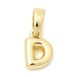Letter D Латунные подвески в виде букв, без свинца и без кадмия, долговечный, реальный 18 k позолоченный, Буква D, 9x6.5x2.5 мм, отверстие : 4.5x2 мм