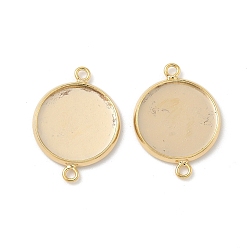 Настоящее золото 24K Плоский контур с латунным контуром кабошона, стеллажное покрытие круглые пустые поддоны с окантовкой, долговечный, без свинца и без кадмия, реальный 24 k позолоченный, лоток : 14 мм, 21.5x16x2 мм, отверстие : 1.5 мм