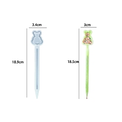 Медведь Силиконовые формы для ручек силуэта, формы для литья смолы, для уф-смолы, изготовление изделий из эпоксидной смолы, медведь, 189x34x10 мм