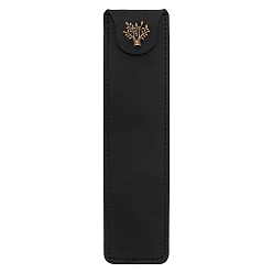 Negro Bolsas para bolígrafos de piel de vaca, rectángulo con patrón de árbol de la vida, negro, 167x42x3~12 mm