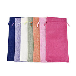 (52) Непрозрачная лаванда Прямоугольные полиэстеровые упаковочные мешки, имитирующие мешковину, шнурок сумки, пакеты для бутылок, разноцветные, 36~36.5x16.5~17x0.3 см