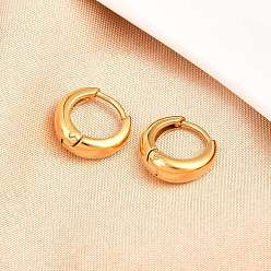 Золотой 316 серьги-кольца из хирургической нержавеющей стали, ионное покрытие (ip), золотые, 11.5x12x4.5 мм