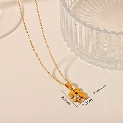 Human 304 ожерелья с подвесками из нержавеющей стали и кристаллами горного хрусталя, золотые, мальчик и девочка, 15.75 дюйм (40 см), Кулон : 21x13 мм