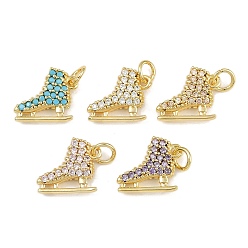 (52) Непрозрачная лаванда Латунные микро проложить кубического циркония прелести, коньки, с целью перехода в кольце, стойки покрытие, без кадмия и без свинца, долговечный, золотые, разноцветные, 11.5x13x4 мм, отверстие : 3 мм