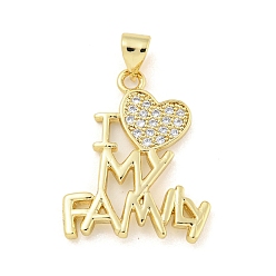 Настоящее золото 18K Стойка из позолоченной латуни с подвеской из кубического циркония, без свинца и без кадмия, долговечный, сердце, прозрачные, реальный 18 k позолоченный, 23x18.5x1.8 мм, отверстие : 4.5 мм