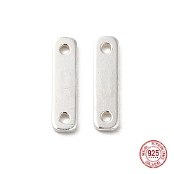 Silver 925 Sterling Silver Links, Chain Tabs, with 925 Stamp, Silver, 9x2.3x0.6mm, Hole: 0.8mm