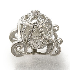 Платина Стойка металлизированный латунь европейский бисер, бусины с большим отверстием, долговечный, тыква перевозки, платина, 13x14.5x15 мм, отверстие : 4 мм