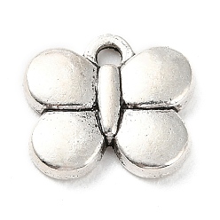 Argent Antique Pendentifs en alliage de style tibétain, papillon, argent antique, 11x13x2mm, Trou: 1.5mm, environ442 pcs / 500 g