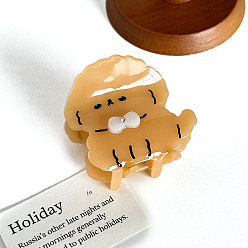 Сэнди Коричневый Заколки для волос с когтями из ацетата целлюлозы (смола), собака, песчаный коричневый, 52x45x43 мм