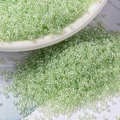(RR371) Pale Moss Green Luster MIYUKI Round Rocailles Beads, Japanese Seed Beads, (RR371) Pale Moss Green Luster, 15/0, 1.5mm, Hole: 0.7mm, about 5555pcs/bottle, 10g/bottle