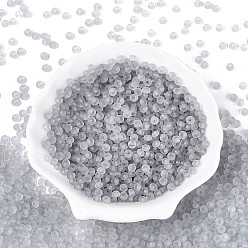 Гейнсборо Прозрачные матовые цветные стеклянные бусины, пончик, светло-серые, 4.1x2.2~2.8 мм, отверстие : 1~1.2 мм, Около 9000 шт / фунт