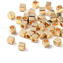 Light Gold Spacer бисер латунные, долговечный, кубические, золотой свет, 2x2x2 мм, отверстие : 1 мм