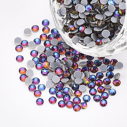 Хрустальное Синее Пламя Исправление горный хрусталь, стеклянные горные хрустальные плоские задние кабошоны, полукруглый, кристально синяя вспышка, сс 10, 2.7~2.8x1 мм , около 1440 шт / мешок