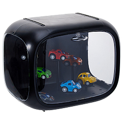 Черный Прямоугольные пластиковые витрины для минифигурок, Пыленепроницаемые коробки для демонстрации кукол с магнитными крышками для моделей игрушек фигурок, чёрные, прямоугольник: 24x15.5~16x18 см