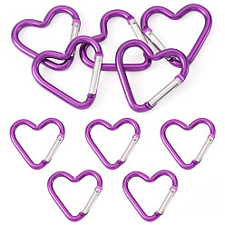 Фиолетовый 5пружинные кольца из цинкового сплава, сердце, фиолетовые, 43.2x42 мм
