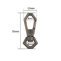 Античная Бронза Застежками сплава поворотные, для изготовления пакетов, античная бронза, 35x12 мм, отверстие : 8 мм