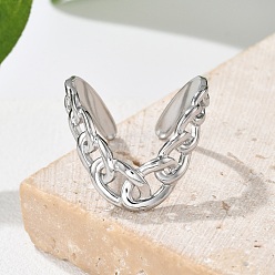 Нержавеющая Сталь Цвет 304 Открытые манжетные кольца из нержавеющей стали, цвет нержавеющей стали, 16.5 мм, внутренний диаметр: регулируемый