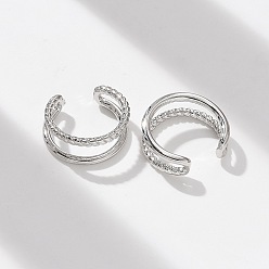 Платина Латунь манжеты серьги, платина, 11.2x11x6 мм, внутренний диаметр: 8.8 мм