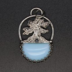 Опал Синтетические Opalite подвески, с целью перехода в кольце, древо жизни, 41x26x6 мм