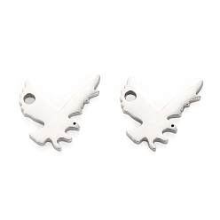 Stainless Steel Color Tarnish Resistant 304 Stainless Steel Charms, Laser Cut, Eagle, Stainless Steel Color, 8.5x10.5x1mm, Hole: 1.2mm