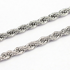 Нержавеющая Сталь Цвет Устойчивые к потускнению 304 тросовые цепи из нержавеющей стали, цвет нержавеющей стали, 2.8x0.6 мм