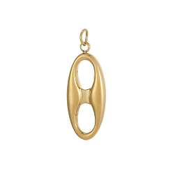 Настоящее золото 14K 304 подвески из нержавеющей стали, овальные амулеты, ионное покрытие (ip), с целью перехода в кольце, реальный 14 k позолоченный, 22x9 мм