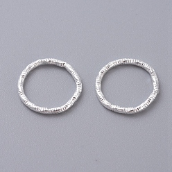 Серебро Железа открыты кольца прыжок, алмазная огранка текстурированная круглая, для изготовления ювелирных изделий, серебряные, 12x1 мм, 18 датчик, внутренний диаметр: 10 мм, около 1950~2000 шт / упаковка