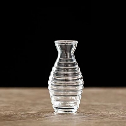 Прозрачный Стеклянная ваза с тиснением, украшение дома гидропо ниша ваза для растений ваза для цветов, прозрачные, 5.8x11.5 см