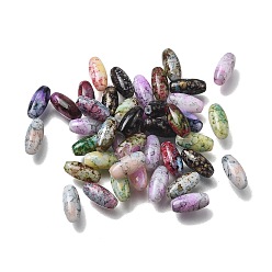 (52) Непрозрачная лаванда Прозрачные стеклянные бусины для выпечки, рис, разноцветные, 9.5x4.5 мм, отверстие : 1 мм, Около 38 шт / 10 г